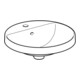 Geberit Einbauwaschtisch VariForm d 48cm, m HLB, m Ü, rd, Unters. glas./we