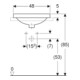 Geberit Einbauwaschtisch VariForm d 48cm, m HLB, m Ü, rd, Unters. glas./we