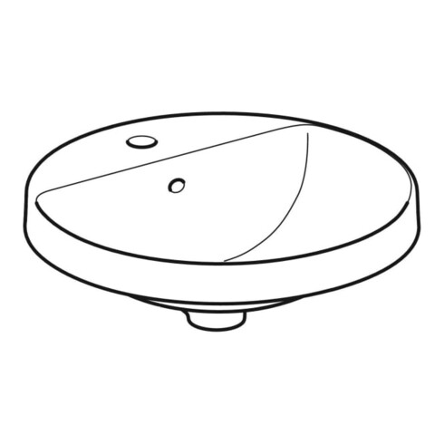 Geberit Einbauwaschtisch VariForm d 48cm, m HLB, m Ü, rd, Unters. glas./we