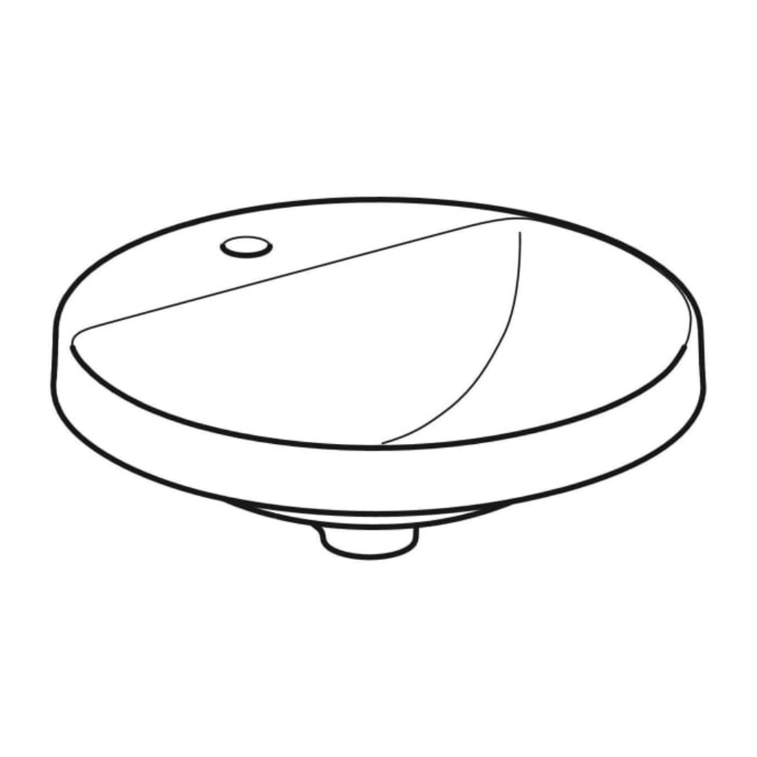 Geberit Einbauwaschtisch VariForm d 48cm, m HLB, o. ÜL, rd, we. K-Tect
