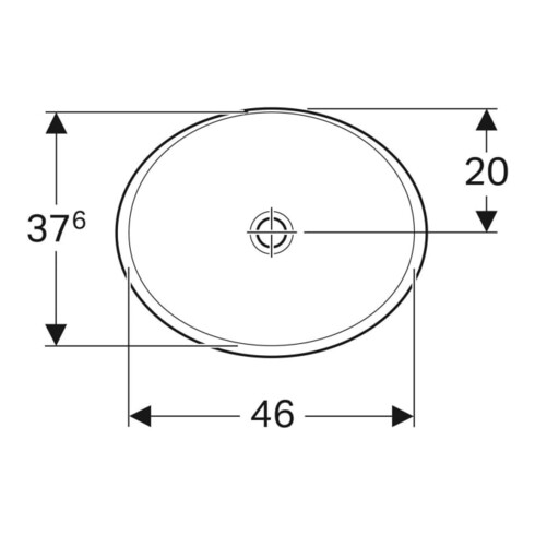Geberit Einbauwaschtisch VariForm US gl / w, 50x40cm, o Hahnl., o. ÜL, ov.
