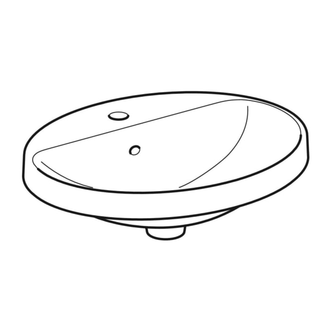 Geberit Einbauwaschtisch VariForm US glas./w, 50x45cm, m HLB, m ÜL, ov.