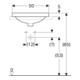 Geberit Einbauwaschtisch VariForm US glas./w, 50x45cm, m HLB, m ÜL, ov.