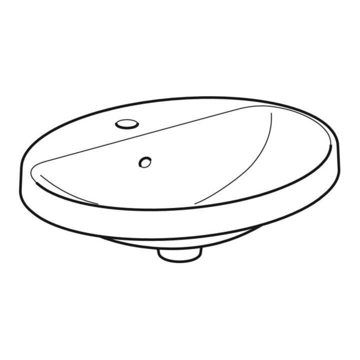 Geberit Einbauwaschtisch VariForm w K-Tect, 50x45cm, m Hahnloch, m ÜL, ov.