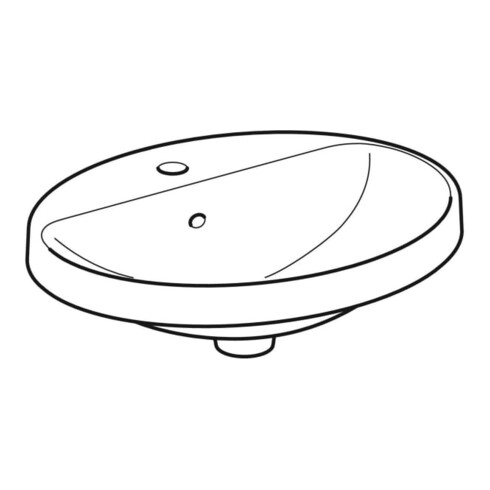 Geberit Einbauwaschtisch VariForm w K-Tect, 50x45cm, m Hahnloch, m ÜL, ov.