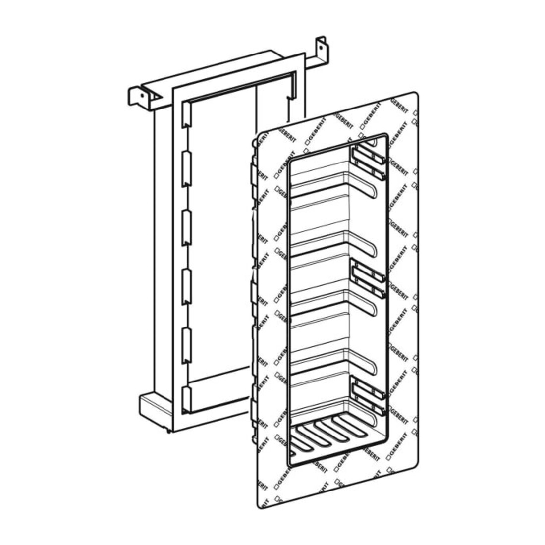 Geberit Élément baignoire/douche Duofix avec étagères, pour boîte de rangement niche