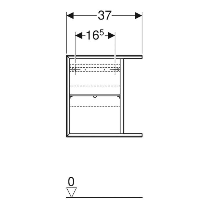 Geberit Élément latéral iCon 37x40x24,5 cm, pour HWB, blanc mat