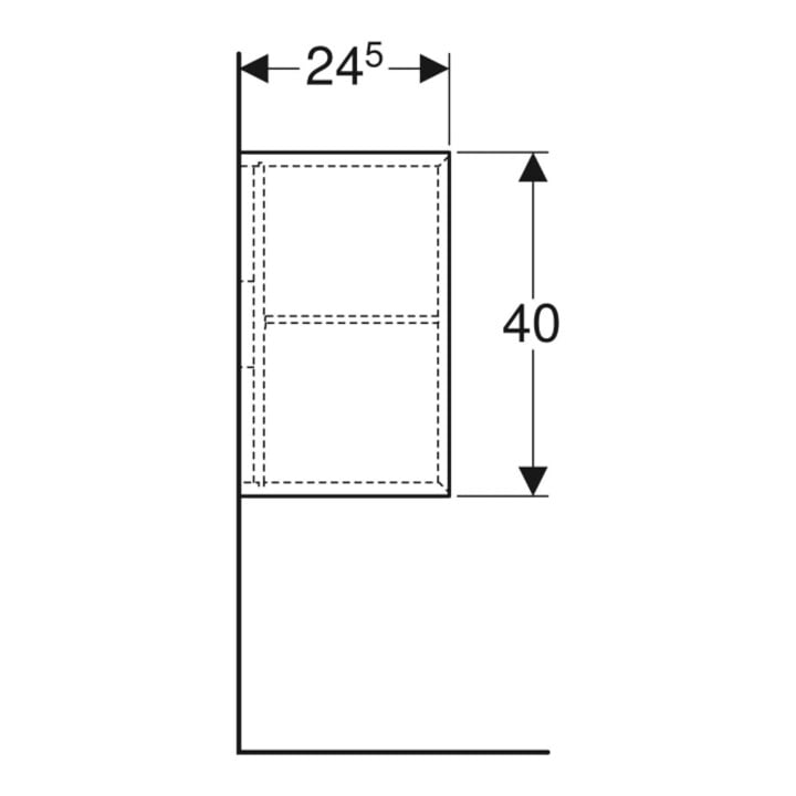 Geberit Élément latéral iCon 37x40x24,5 cm, pour HWB, blanc mat