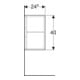 Geberit Élément latéral iCon 37x40x24,5 cm, pour HWB, lava/mat laqué