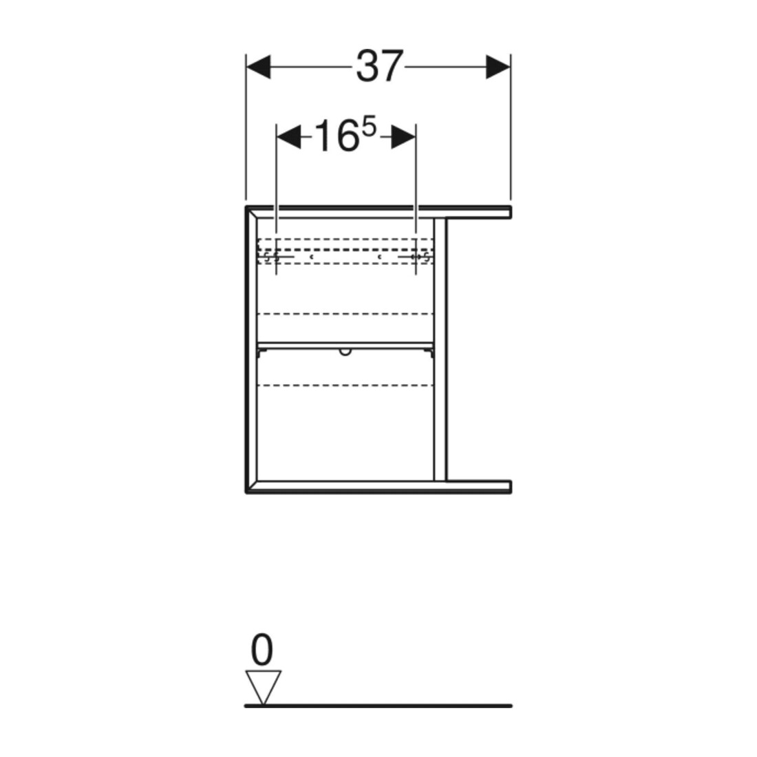 Geberit Élément latéral iCon 37x40x24,5cm, pour HWB, noyer/structure mélaminée