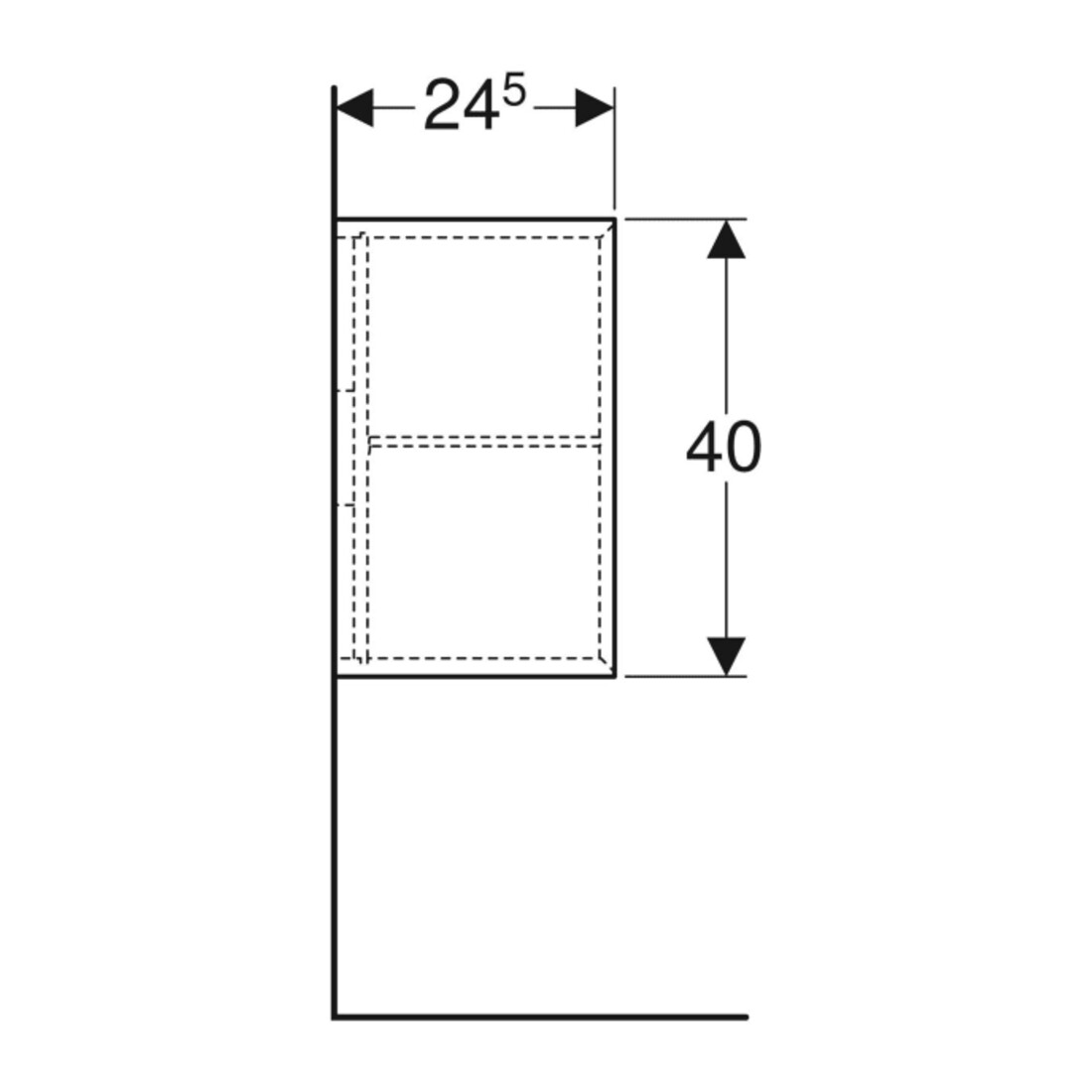 Geberit Élément latéral iCon 37x40x24,5cm, pour HWB, noyer/structure mélaminée