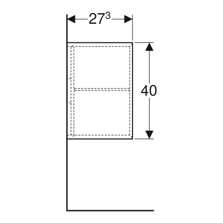 Geberit Élément latéral iCon 37x40x27,3 cm, pour HWB, blanc laqué brillant