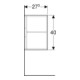 Geberit Élément latéral iCon 37x40x27,3 cm, pour HWB, noyer/Mélamine structuré