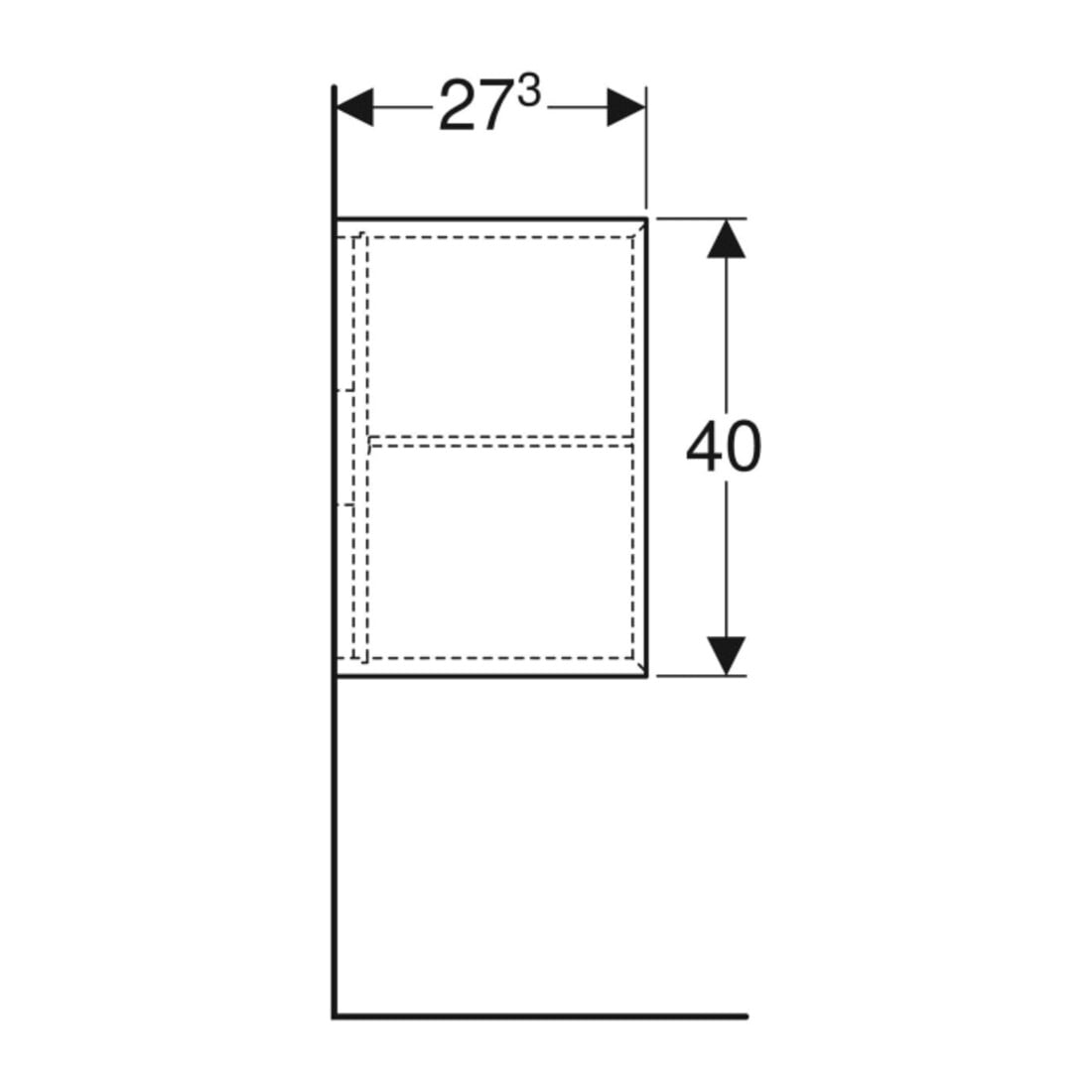 Geberit Élément latéral iCon 37x40x27,3 cm, pour HWB, noyer/Mélamine structuré