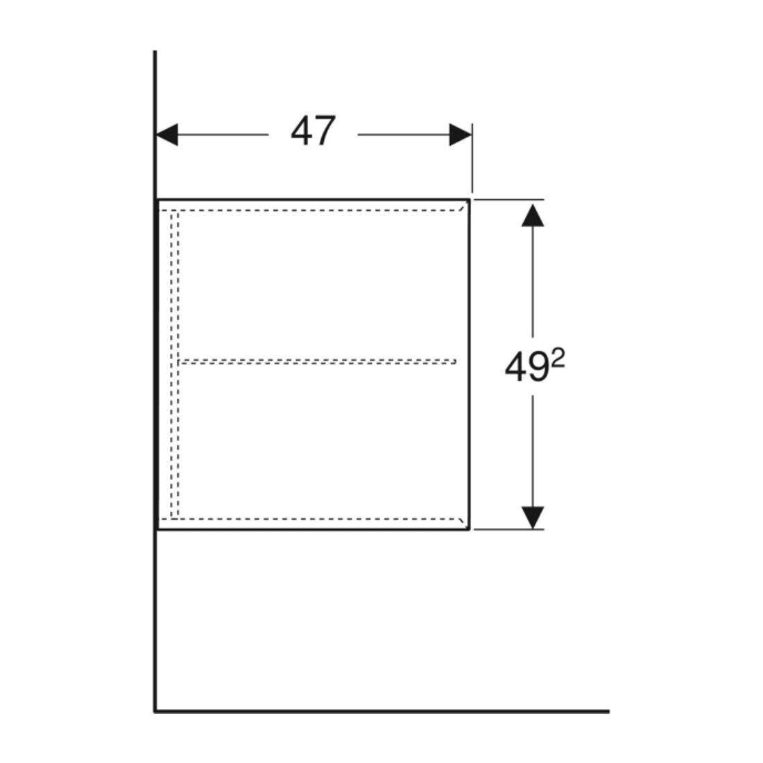 Geberit Élément latéral One 45x49,2x47 cm, chêne/structure bois mélaminée