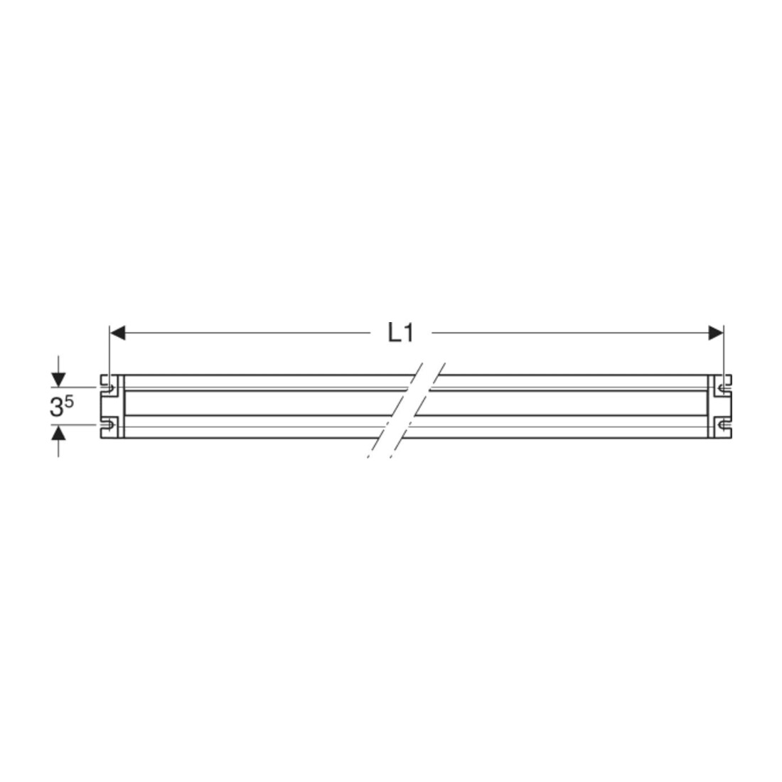 Geberit Élément prise 60 cm avec module ComfortLight