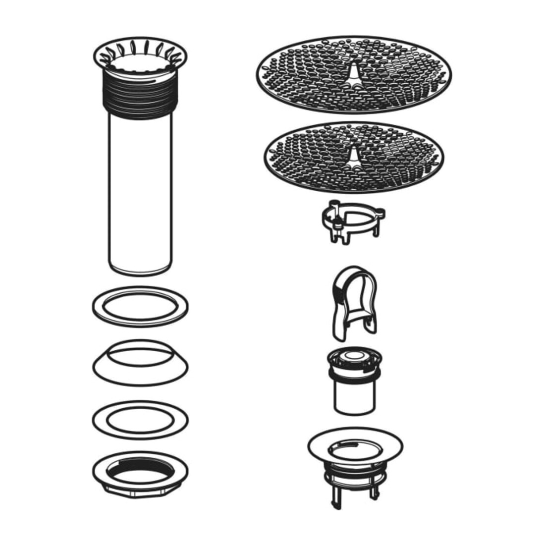 Geberit Ensemble de garniture de vidange avec levier de tamis, pour urinoirs hybrides