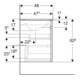 Geberit Ensemble double vasque Renova Plan 130x62,2x48 cm, KP N h be., WT blanc/KeraTe