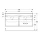 Geberit Ensemble double vasque Renova Plan 130x62,2x48cm, blanc-5