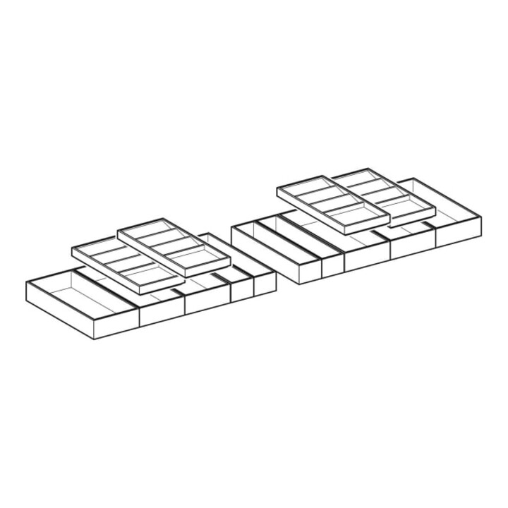 Geberit Ensemble insert tiroir 135 cm large, pour tiroir supérieur, bambou