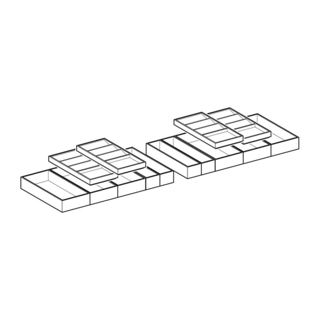 Geberit Ensemble insert tiroir 135 cm large, pour tiroir supérieur, bambou