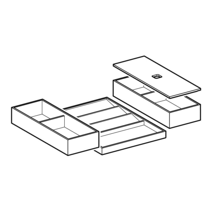 Geberit Ensemble insert tiroir 60 cm large, pour tiroir supérieur, bambou