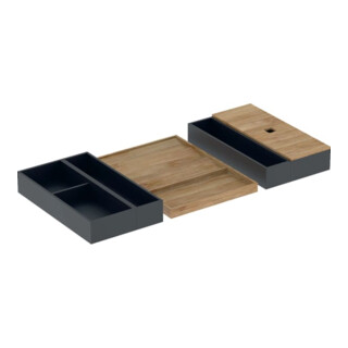 Geberit Ensemble insert tiroir 75 cm large, pour tiroir supérieur, bambou