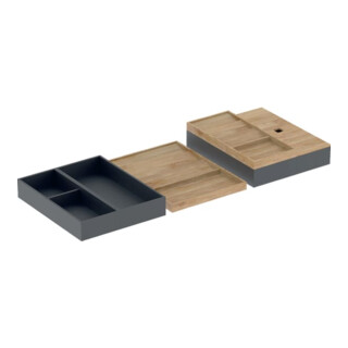 Geberit Ensemble insert tiroir 90 cm large, pour tiroir supérieur, bambou