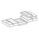 Geberit Ensemble insert tiroir 90 cm large, pour tiroir supérieur, bambou-3