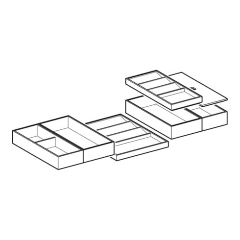 Geberit Ensemble insert tiroir 90 cm large, pour tiroir supérieur, bambou