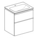 Geberit Ensemble lavabo meuble iCon 60x63x48cm, blanc, noyer/poignée lave mat