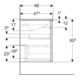 Geberit Ensemble lavabo meuble Renova Plan 55x62,2x48cm, KP N besch., WT bl/KeraTe