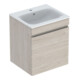 Geberit Ensemble lavabo meuble Renova Plan 55x62,2x48cm, noyer clair, lavabo blanc-1