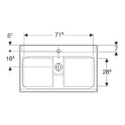 Geberit Ensemble lavabo meuble Renova Plan 80x62,2x48 cm, noyer clair, blanc-2