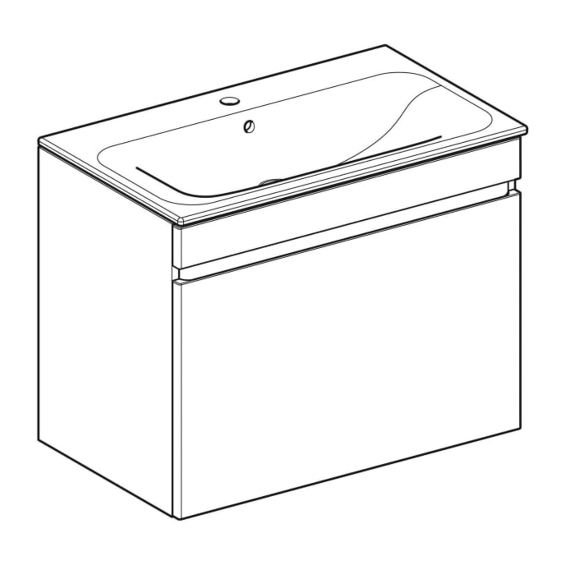 Geberit Ensemble lavabo meuble Renova Plan 80x62,2x48cm, blanc