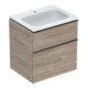Geberit Ensemble meuble lavabo iCon 60x63x48 cm, blanc/KeraTe, noyer/Poignée la. ma-1