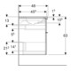 Geberit Ensemble meuble-lavabo iCon 60x63x48 cm, blanc, surface haute brillance, taille satinée mate