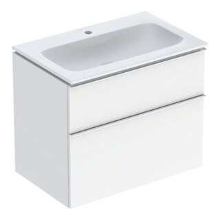 Geberit Ensemble meuble-lavabo iCon 75x63x48 cm, avec robinetterie, blanc brillant, taille vc