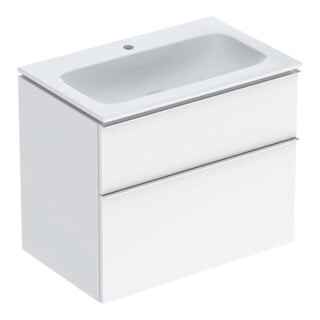 Geberit Ensemble meuble-lavabo iCon 75x63x48 cm, blanc, blanc laqué, T. vc