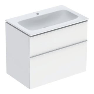 Geberit Ensemble meuble lavabo iCon 75x63x48cm, blanc mat, poignée blanche mate