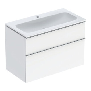 Geberit Ensemble meuble-lavabo iCon 90x63x48 cm, blanc, blanc brillant, taille vc