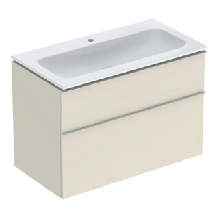 Geberit Ensemble meuble-lavabo iCon 90x63x48 cm, blanc, surface haute brillance, taille mate