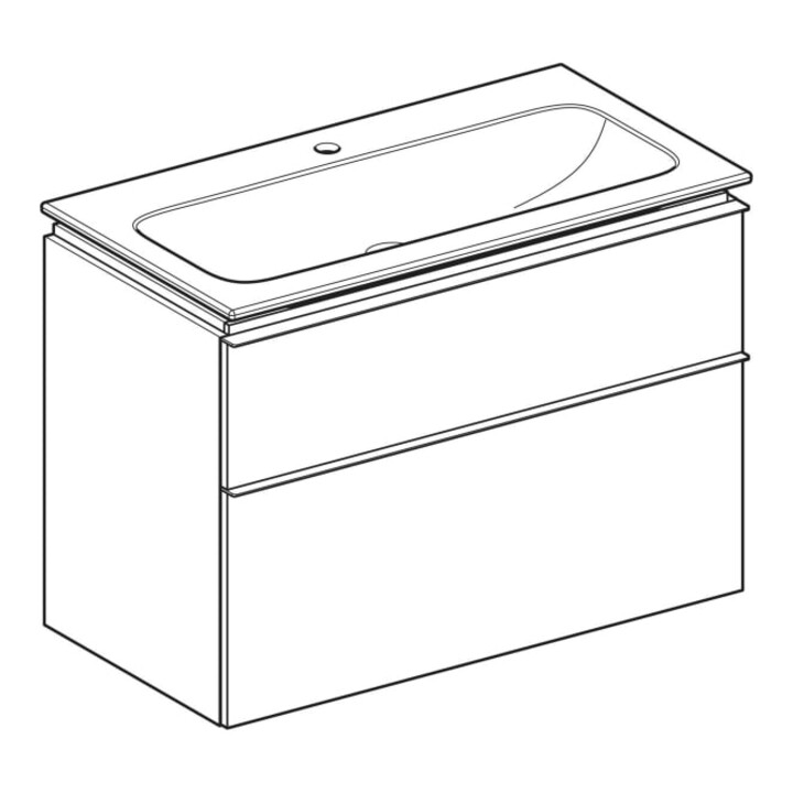 Geberit Ensemble meuble-lavabo iCon 90x63x48 cm, blanc, surface haute brillance, taille mate