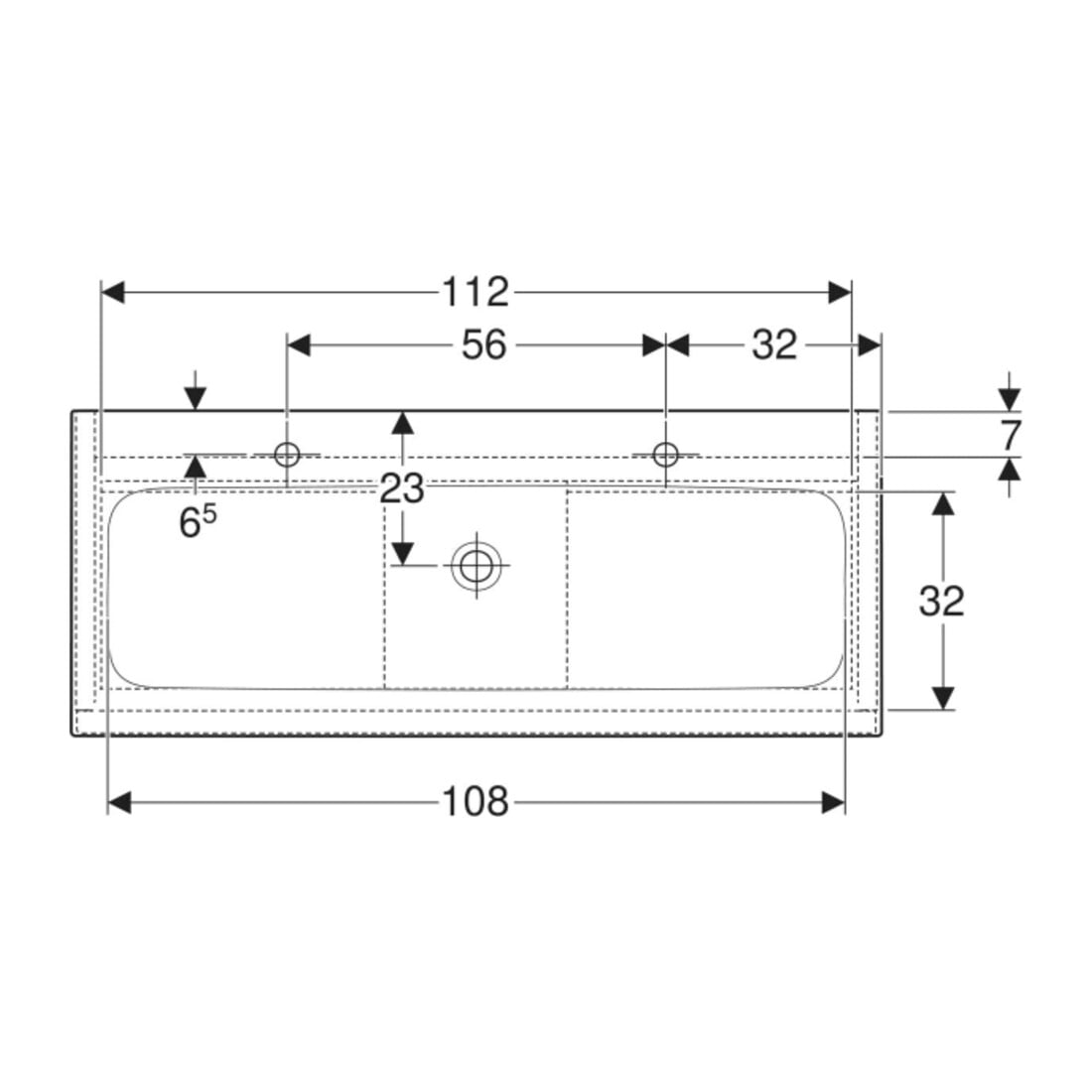 Geberit Ensemble meuble vasque iCon 120x63x48 cm, blanc/KeraTe, robinetterie/frontal/grise laquée mate