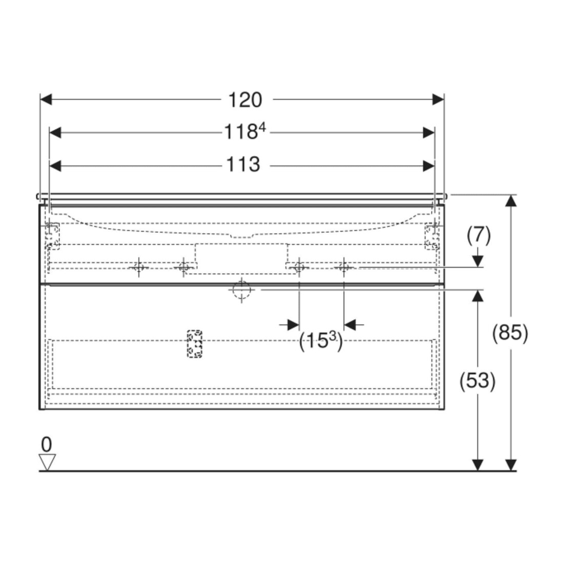 Geberit Ensemble meuble vasque iCon 120x63x48 cm, blanc mat