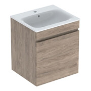Geberit Ensemble meuble vasque Renova Plan 55x62,2x48 cm, corps noyer, vasque blanche-1