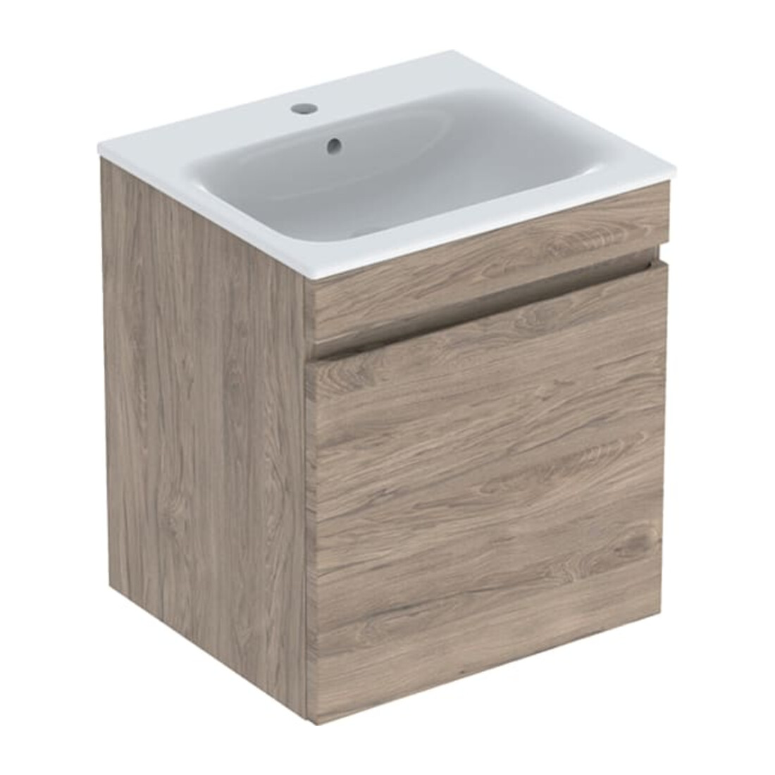 Geberit Ensemble meuble vasque Renova Plan 55x62,2x48 cm, corps noyer, vasque blanche