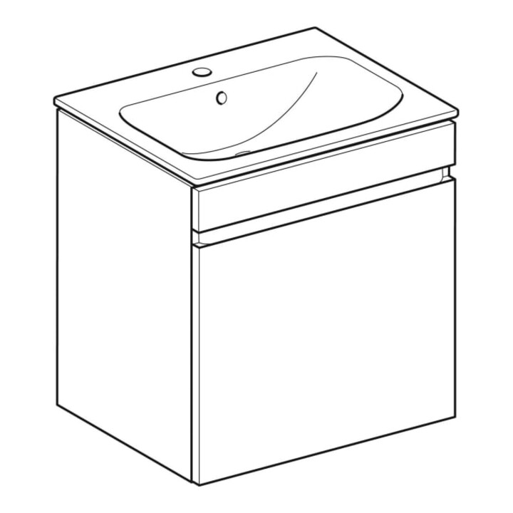 Geberit Ensemble meuble vasque Renova Plan 60x62,2x48 cm, KP N h be., WT bl/KeraTe