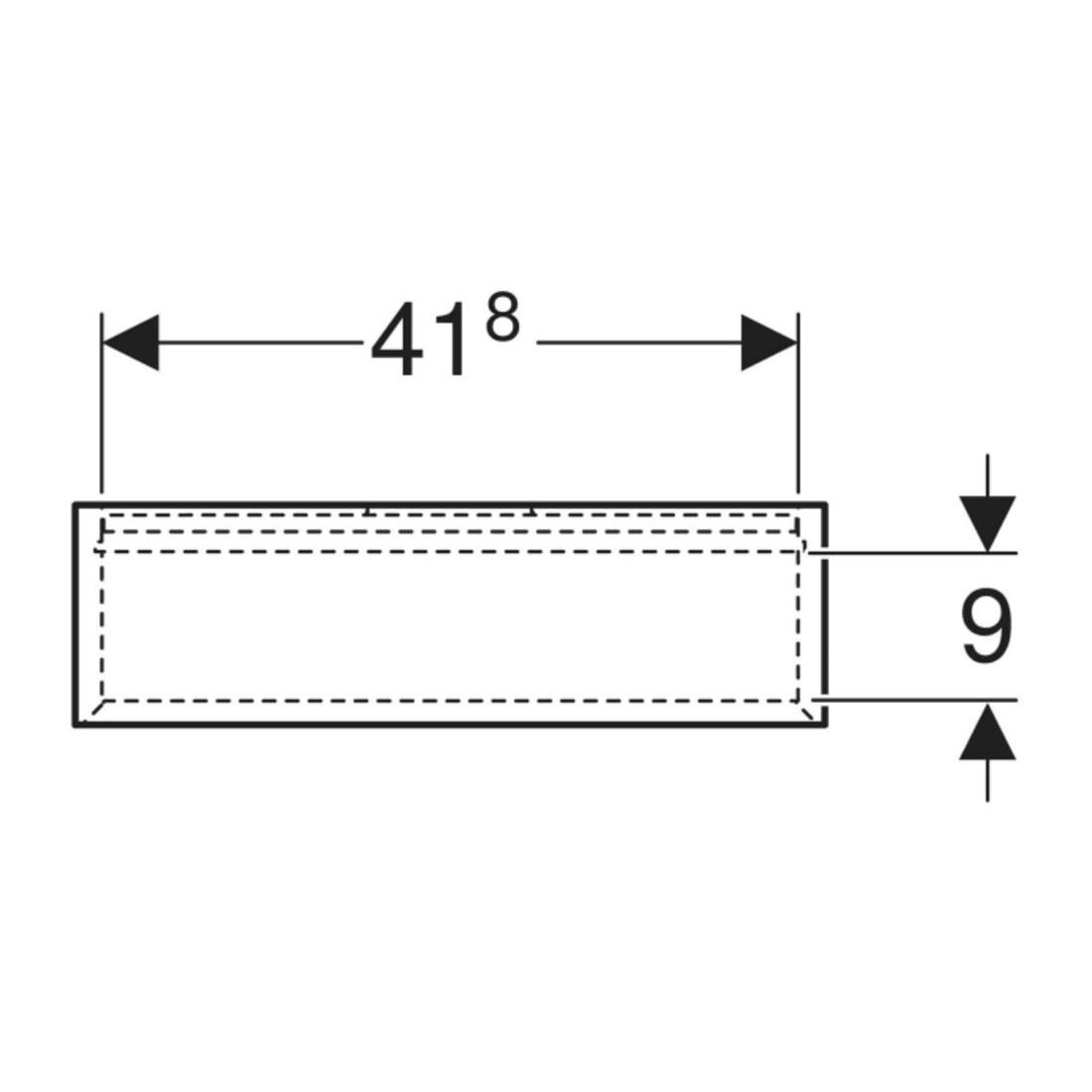 Geberit Étagère 45x46,7x13,2 cm, carrée, noyer/struc. mélaminé