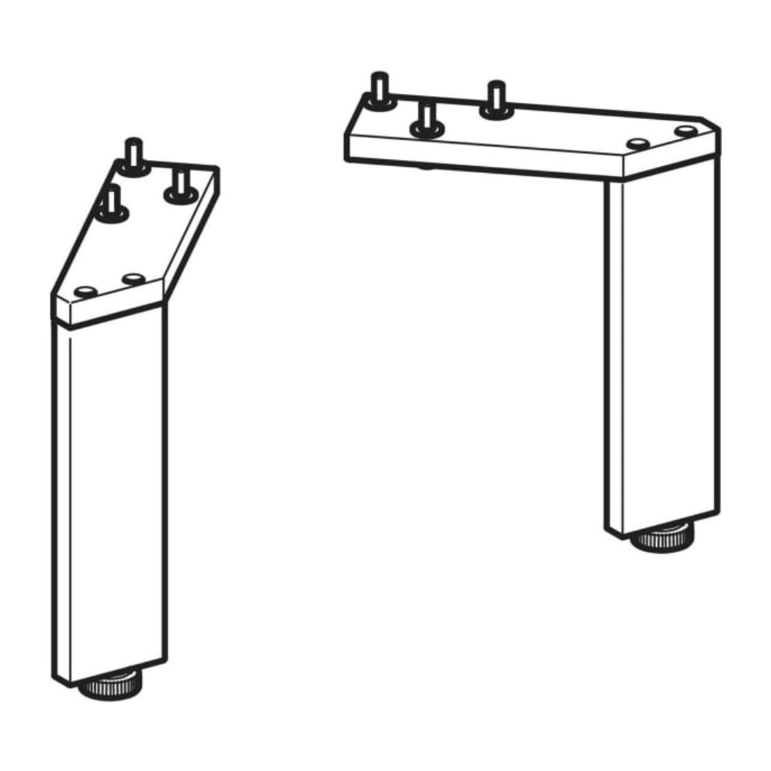 Geberit Füße-Set 15,1-15,4cm, hochglanz-verchromt